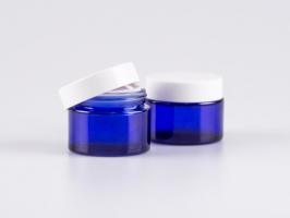Blauglasdose 50 ml – Deckel Weiss